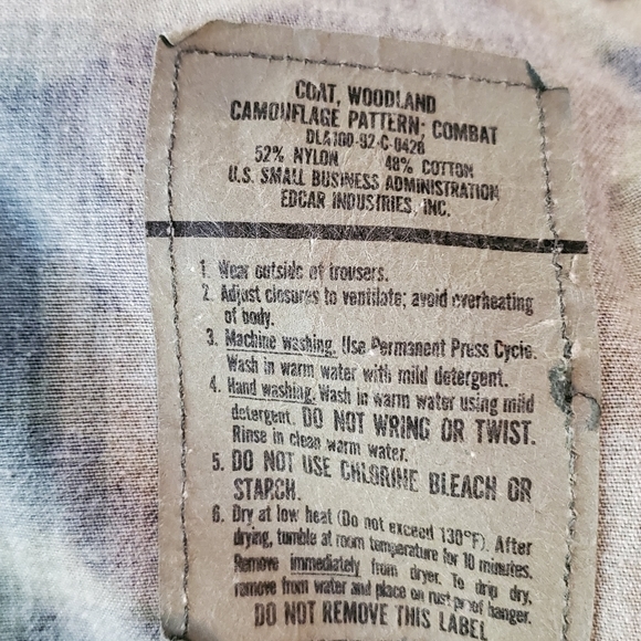 Edcar Industries Mens Lg-Short NATO 6070/0414 Woodland Camo Nylon/Cotton Jacket‎ - Picture 3 of 4